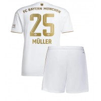 Bayern Munich Thomas Muller #25 Fußballbekleidung Auswärtstrikot Kinder 2022-23 Kurzarm (+ kurze hosen)